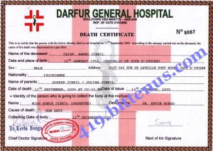Death cert. of my father